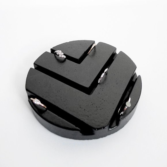 N/A Other - Black CONCRETE/Stone Round Display/RING HOLDER